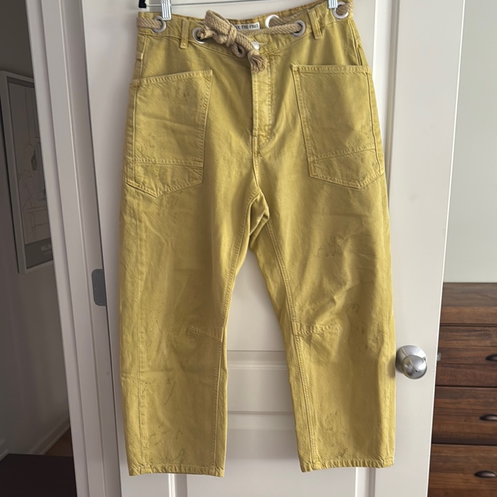 We The Free Yellow moxie Rope-Waist Straight Leg Jeans
